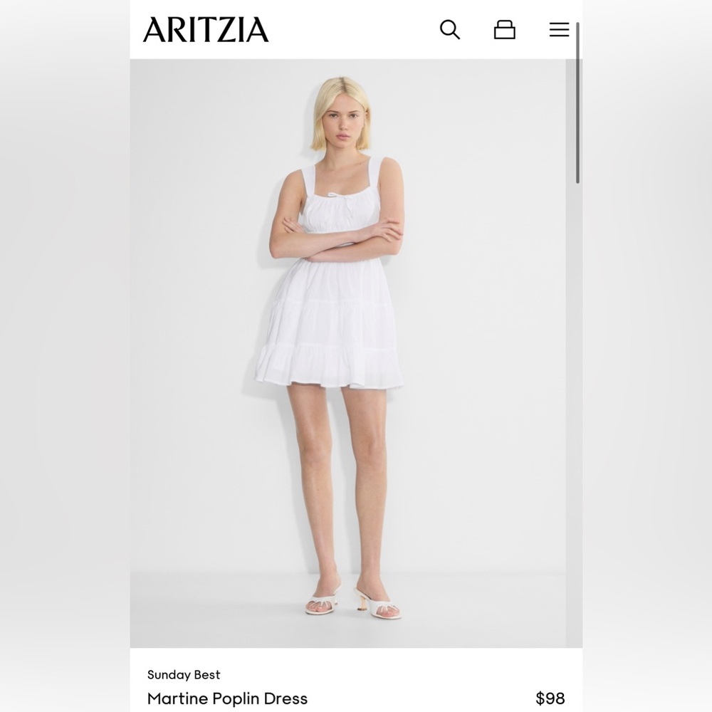 Marine Poplin White Aritzia Dress